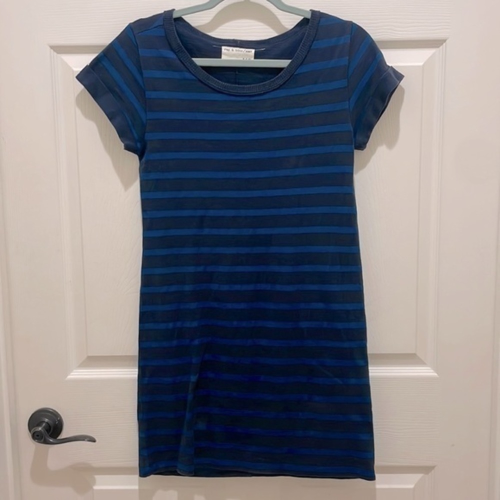 rag & bone knit Navy Blue & Blue Stripe Mini Dress